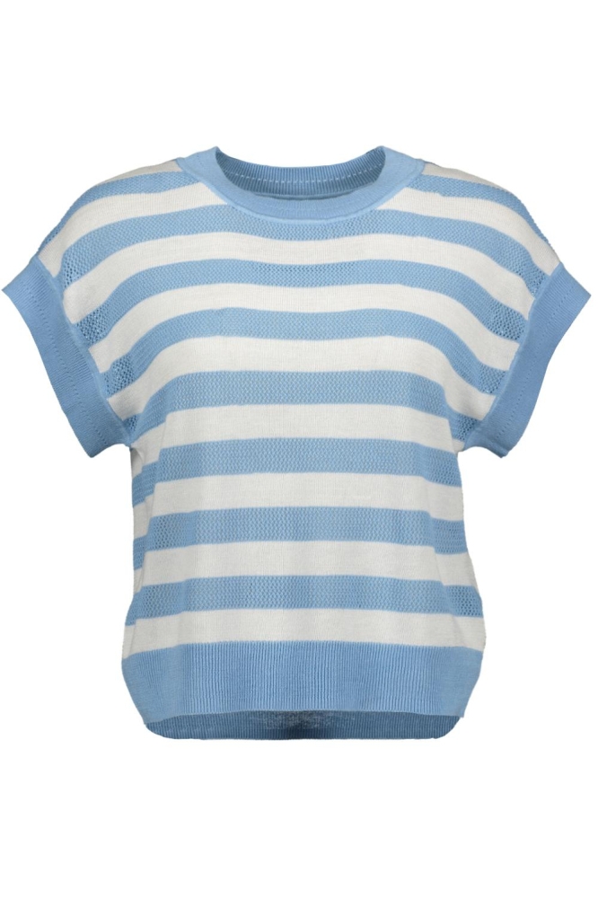 VMNEWLEXSUN MIX SL O-NECK SHORT PUL 10324935 AIRY BLUE/W SNOW WHITE